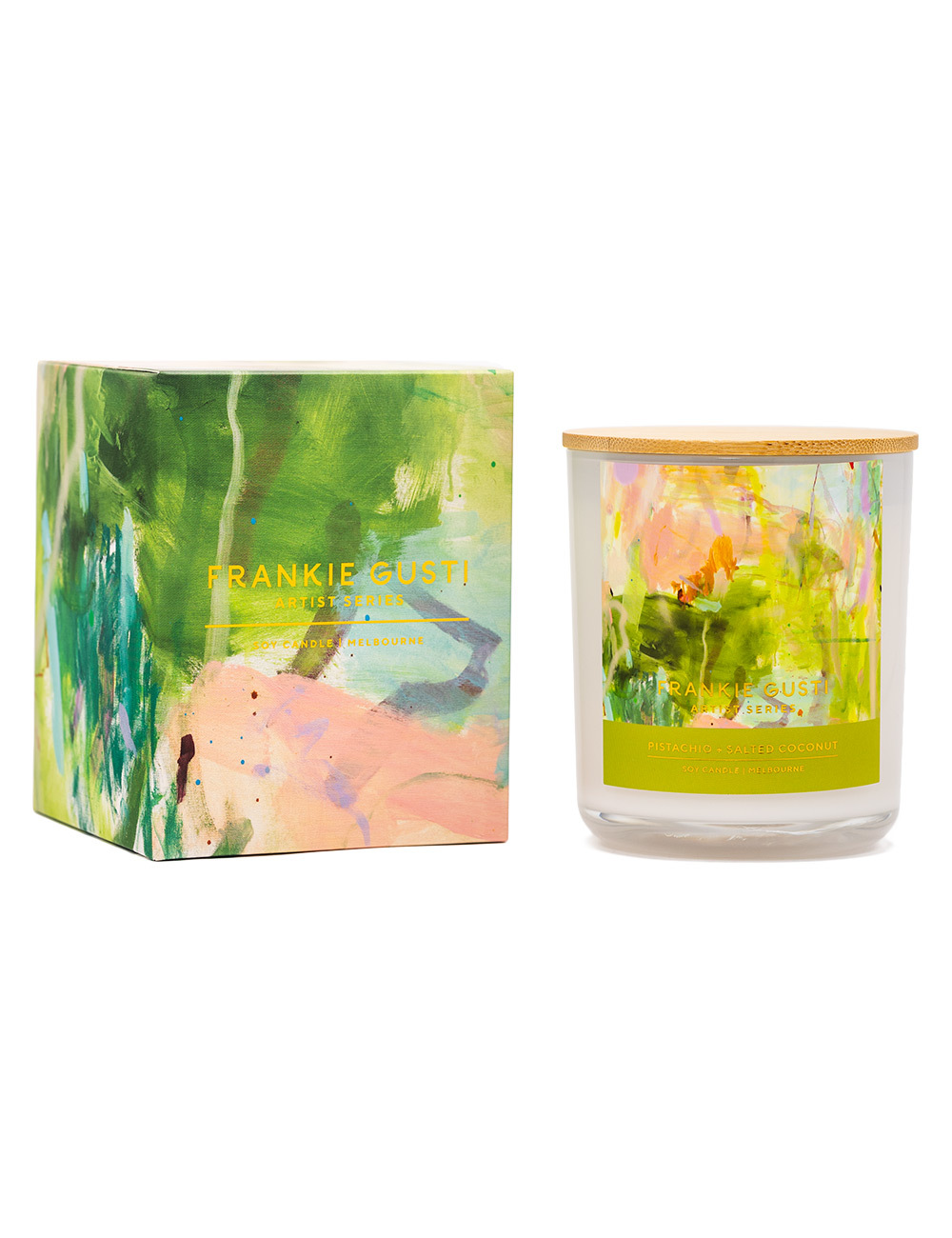 Frankie Gusti Artist Series Candle Pistachio and Salted coconut
