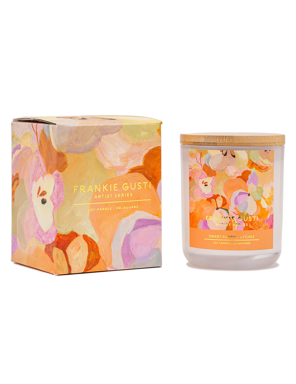 Frankie Gusti Artist Series Candle Sweet Peach and Lychee