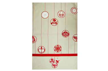 Organic Cotton Tea Towel Christmas Bauble