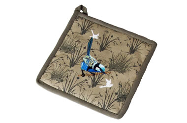 Organic Cotton Pot Holder Blue Wren